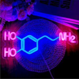 Neon Dopamine Chemical Neurochemistry Science Biology Geek/Nerd LED Light Decor
